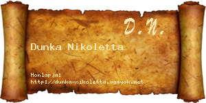 Dunka Nikoletta névjegykártya