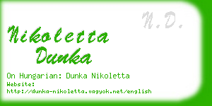 nikoletta dunka business card